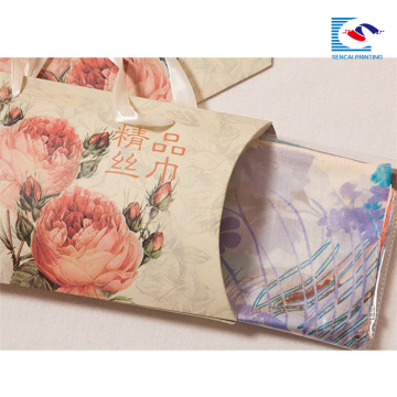 caja de papel de almohada personalizada de belleza para el embalaje de bufandas